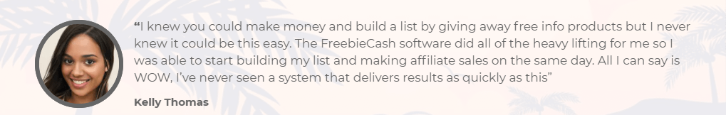 FreebieCash fake testimonial