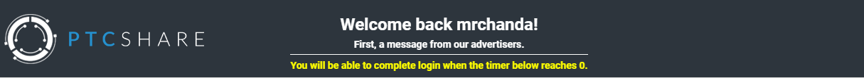 PTCshare Welcome Back Message