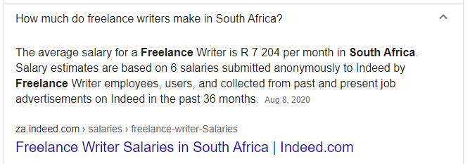 South African Freelancer Earning